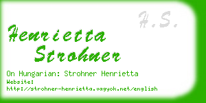 henrietta strohner business card